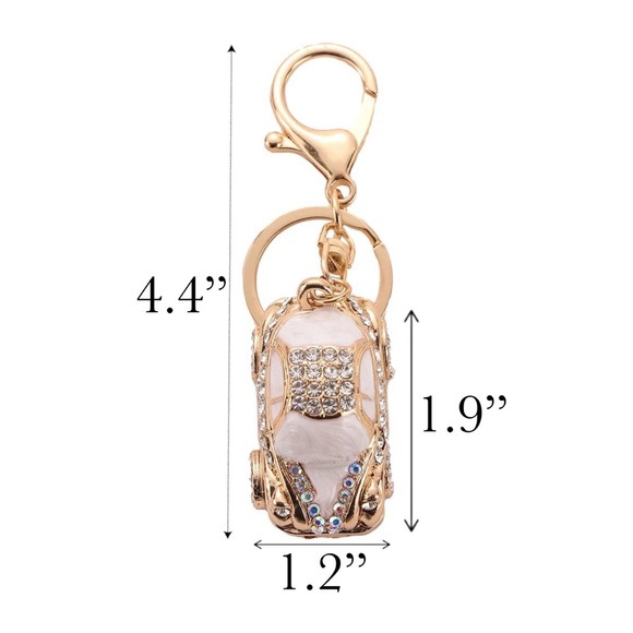 Retro Black and Gold Crystal Coupe Car Keychain Charm - Picture 16 of 16